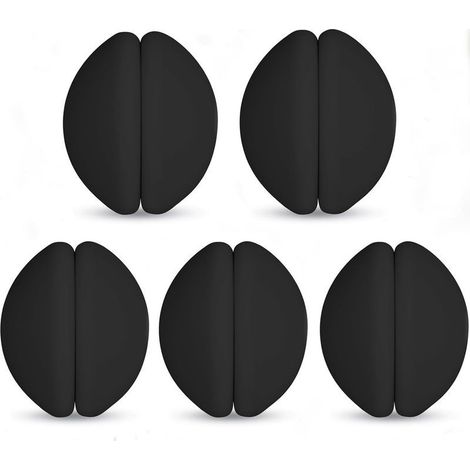 Poids magnétiques pour rideau de douche, bas alourdi avec revêtement en silicone antirouille, empêche le rideau de douche de bouger avec le vent, convient pour rideaux et nappes (noir, 5 paires) (1/5)