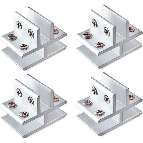 4 Pcs Pince à verre épaisse à 90 degrés en alliage d'aluminium pour verre de 8 à 10 mm d'épaisseur (1/3)