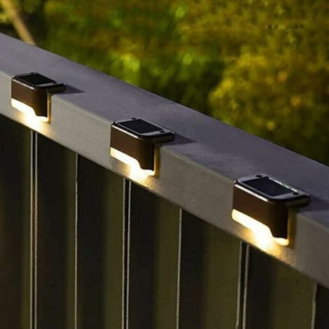 Lot de 16 lampes solaires d'extérieur à LED étanches pour escaliers, marches, clôtures, chemins, (blanc chaud)-MCJ (1/3)