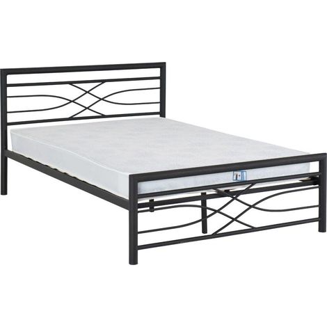 Kelly 5 Feet Bed Frame - L209.5 x W160 x H97 cm - Black (1/3)