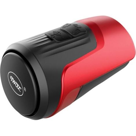 Electrique Sonnette Vélo,Antivol Alarme Fort Electronique Klaxon Vélo, 4 Modes Sonores, USB Rechargeable Batterie, Etanche Avertisseur（noir rouge） (1/5)