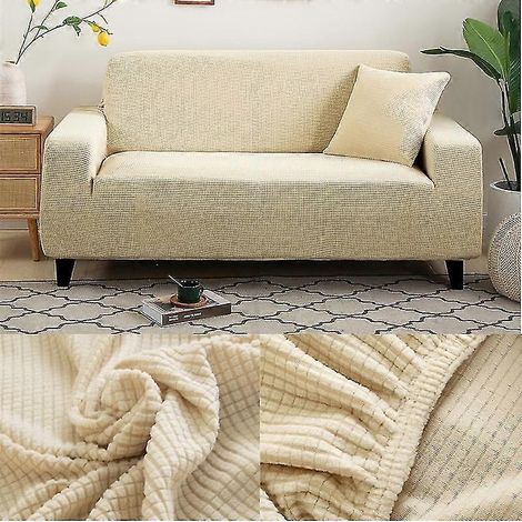 Housse de canapé épaisse, imprimée unie, pour salon, canapé d'angle, en forme de L (1/5)