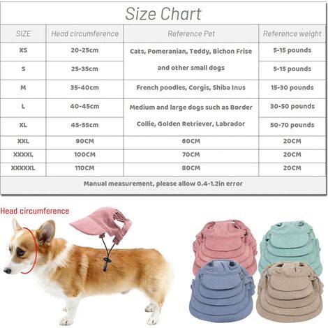 Cappellino da baseball per cani, regolabile, estivo, per sport all'aria aperta, con protezione solare e fori per le orecchie, ideale per cuccioli e cani di piccola taglia (XS, blu salvia) (1/5)
