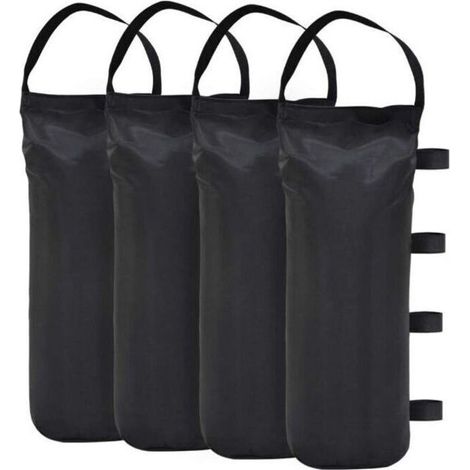 Lot de 4 sacs de sable pour tonnelle Qualité industrielle Poids pour tonnelle et tentes de jardin —le noir (1/4)