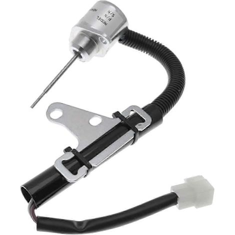 Électrovanne d'arrêt de carburant, 12 V, compatible avec Kubota 1G820-60022 SA-5156-12 D782 D902 KX41-3 KX016 U15, en plastique noir avec butée métallique. (1/5)