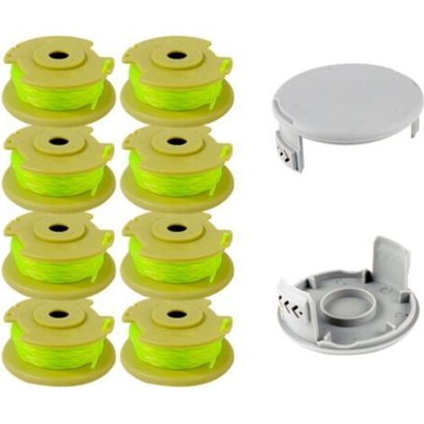 10 Paquet Modèle Actualisé Bobine Fil Coupe Bordure Convient pour Ryobi One +18v,24v,40v Coupe Bordures,Ø2.0mm et 3.5m Longueur AC14RL3A Remplacements Coupe Bordure(8 Bobine,2 Couvercle) (1/5)