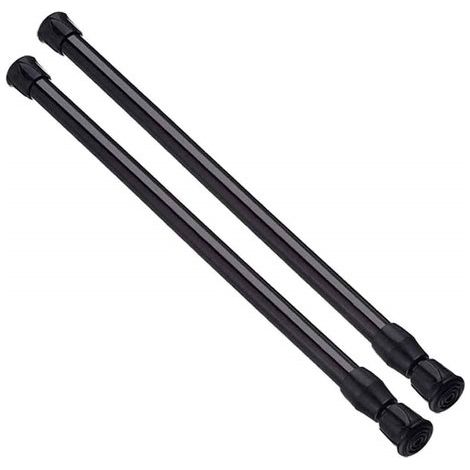 Ynkkvre - Tringle à rideau sans perçage - 40 à 70 cm - Tringle à rideau de douche extensible - Tringle à pince extensible - Métal noir - 1 pièce (1/5)