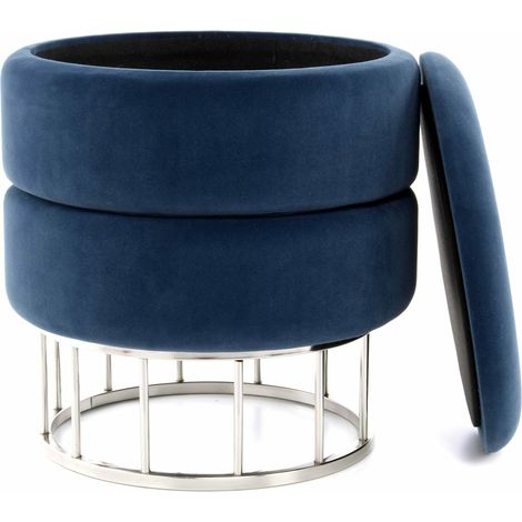 Pouf rangement zero 525 - Bleu foncé, argent (1/5)