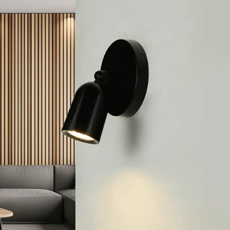 Spot Lampe Wand GU10 verstellbar Schwarz Wandspot