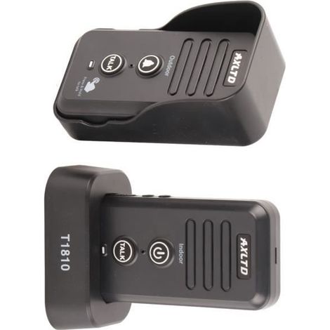Sonnette interphone intelligente sans fil, portée de 1500 m, étanche, kit de fixation inclus, noire (1/4)