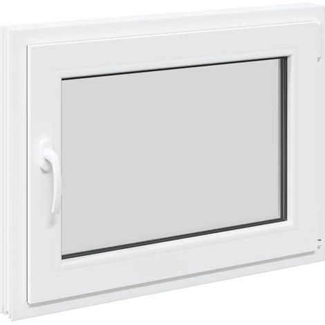 vidaXL Tilt & Turn Basement Window RISOR 80 x 50 cm PVC and Glass