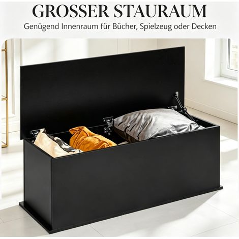 Banc multifonctionnel, boîte de rangement pratique avec couvercle à charnière, coffre compact (boîte de rangement uniquement) (1/4)