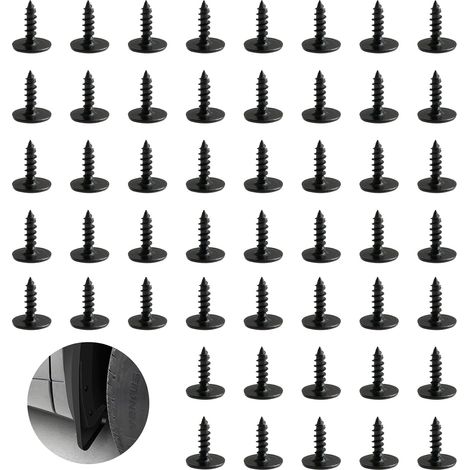 CCYKXA 50-teiliges M5 x 16 mm selbstschneidendes Schrauben-Set, hochwertiger Manganstahl, rost- und korrosionsbeständig, scharfes Gewindedesign, kompatibel mit mehreren Autos (schwarz)