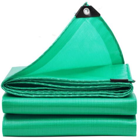 Bâche imperméable robuste en plastique PE, résistante au gel et aux UV, pour jardins, gazebos et camping, verte, 2 m x 5 m (1/5)