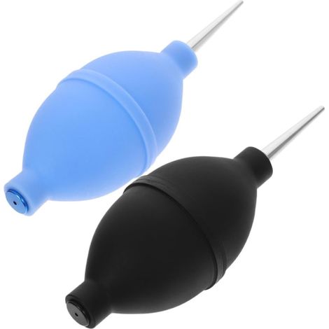 Souffleur d'air Comprimé pour Nettoyage Lentilles et Faux, 2pcs en Silicone et Alliage, Délicat Peinture à L'encre (1/5)