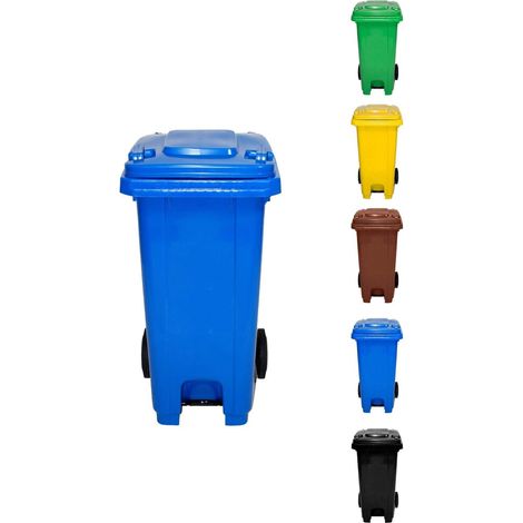 Cubo de Basura 120 Litros con Pedal y Ruedas Contenedor de Basura Robusto con PEDAL