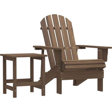 vidaXL Sedia Adirondack con Tavolo Abete Massello Marrone (1/5)