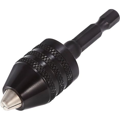 Mandrin de perçage sans clé 0,3-6,5mm, adaptateur de conversion à changement rapide, queue hexagonale 1/4 pouce, outil de fixation polyvalent (1/5)