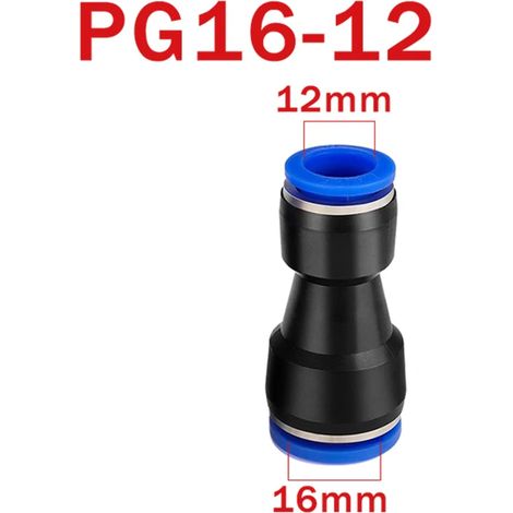 (PG 16-12-50 PCS) Raccord pneumatique PU, connecteur PG pour tuyau d'air, tube, raccord rapide droit à gaz à insertion rapide (1/5)