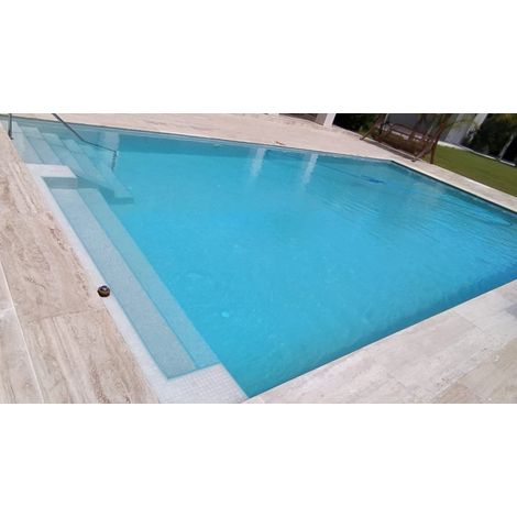 Ilcom mosaico in vetro pressato per piscine, bagni e saune 32.5cm x 51.5cm - Pearl white (1/5)