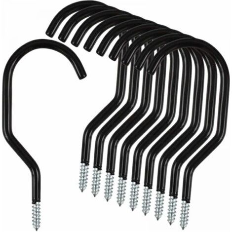 BUNTHAUS Lot de 10 Crochets de rangement pour vélos en acier inoxydable, crochets de garage en métal polyvalents (1/4)