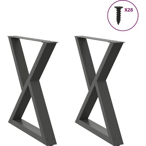 Esstisch Beine 2 Stück Anthrazit 70x(72-73,3) cm Stahl