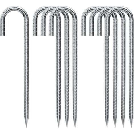 10er-Pack Bodenanker, Zeltheringe aus verzinktem Stahl, Sicherungsstifte mit J-Haken, 12-Zoll-Bodenanker für Trampolinüberdachungen, robuster Stahl, (1/3)