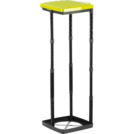 1 - Porte-Sac Poubelle - Support Sac - Couvercle Jaune - Hauteur Réglable 47x87cm - Pour Sacs 25-120 Litres - Plastique Recyclé - Intérieur Et Extérieur (1/5)