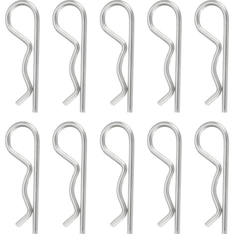 Goupille D'Attelage, 3mm x 60mm R Clips 304 Acier Inox 10 Pcs (1/5)