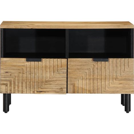 Meuble TV，Banc TV，Armoire TV marron 70x33x46 cm bois massif de manguier CFW960570 (1/5)