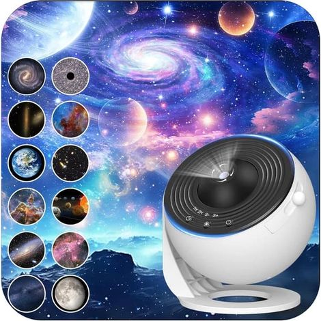 Projecteur Galaxie pour Chambre à Coucher - Projecteur Ciel Étoilé HD avec Rotation à 360°, 13 Images et Minuterie Automatique [Ho] (1/5)