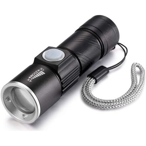 Lampe torche UV USB rechargeable, UV 395nm LED Lampe de poche, avec clip, résistant à l'eau, détection de vêtements pour animaux de compagnie/urgence, urine des animaux domestiques (1/5)