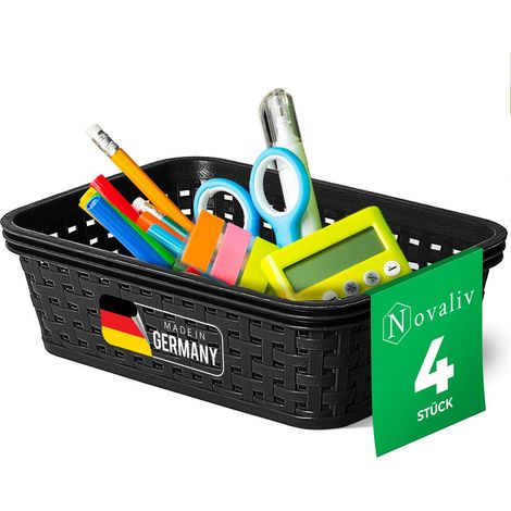 4x Novaliv Aufbewahrungsbox 4x Aufbewahrungskorb Rattan (1/5)