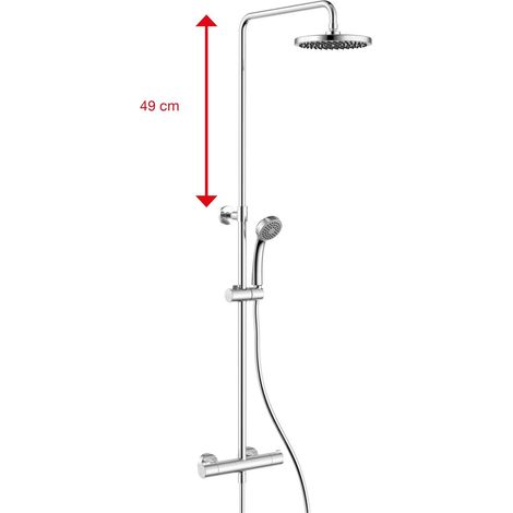 Jika Cubix - Duschset mit Thermostat, Durchmesser 20 cm, Chrom H3332I70045311 (1/2)