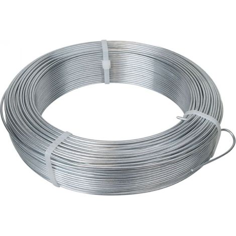 Fil de tension en acier galvanisé pour grillage ou autre - 50 m x 2.4mm Ø - Gris - Linxor (1/4)