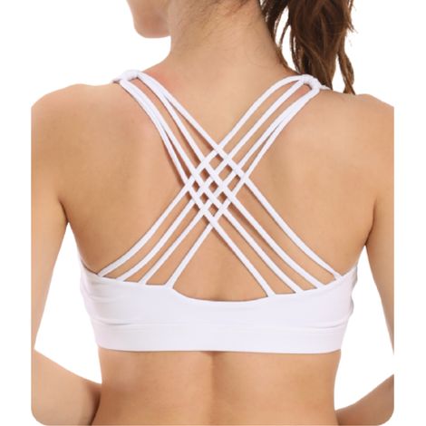 Soutien-gorge de sport pour femme, dos croisé, rembourré, maintien moyen, idéal pour la course à pied et le yoga. (1/5)