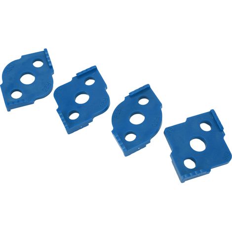 Gabarit d'angle en R (4 pièces) pour le fraisage, en ABS, bleu, pour le travail du bois. (1/5)