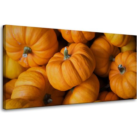 Leinwanddruck „Herbstliche Kürbisse für die Küche“, 80 x 40 cm