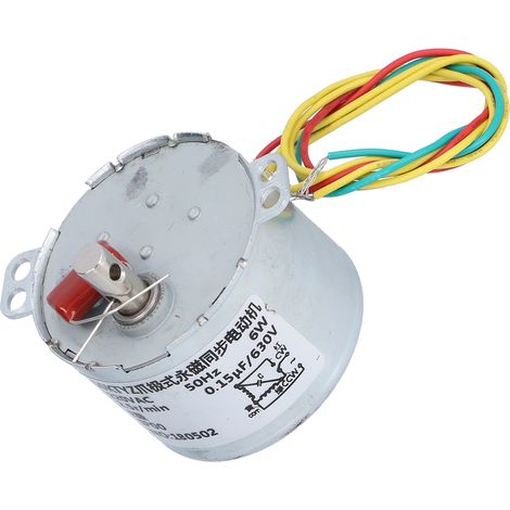 Moteur à engrenages synchrone basse vitesse pour machines électriques avec condensateur, 220 V CA, 6 W, 2,5 tr/min (1/5)