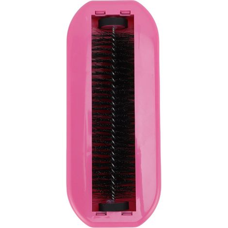 Cepillo de limpieza reutilizable y portátil para sábanas, lavable y con sistema para recoger migas, de color rosa.