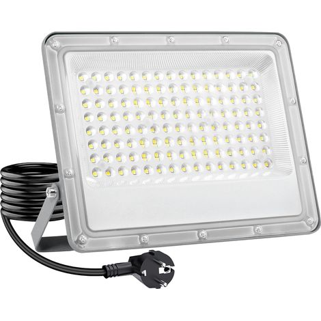 Projecteur LED Extérieur 150W, 6500 K Blanc Froid, 15000 LM, IP66 Étanche – Boîtier Aluminium Robuste, Non Variable, Éclairage de Sécurité pour Jardin, Cour, Terrasse (1/5)