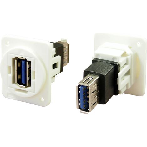 Adapter, Buchse, Einbau  USB-Buchse Typ A - USB-Buchse Typ A CP30205NXW Cliff Inhalt: 1 St.