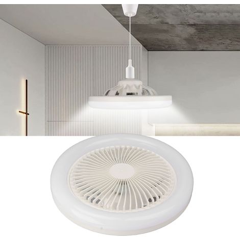 9,8 Zoll großer, heller Deckenventilator, klein, E27-Sockel, 30 W, leise, verstellbare LED, ideal für Kinderzimmer und Schlafzimmer. (1/5)
