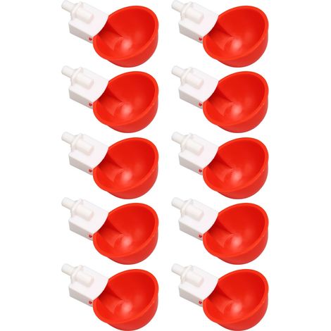 Lot de 10 abreuvoirs automatiques pour volailles (poulets, canards, oies, dindes) (1/5)