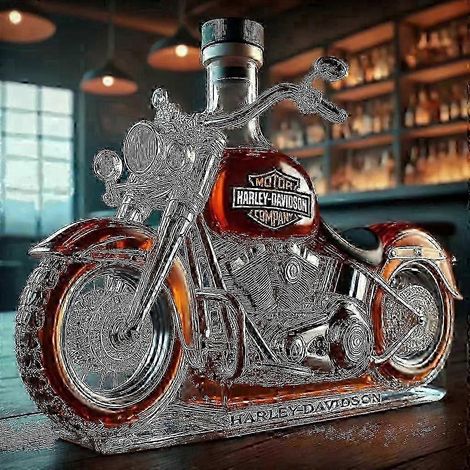 Carafe à whisky de 325 ml en forme de moto - Carafe en verre originale avec sculpture 3D - Design créatif pour hommes, motards, amateurs de spiritueux et collectionneurs - jinmu3
