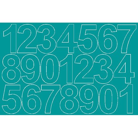 Autocollants chiffres 10 cm turquoise mat