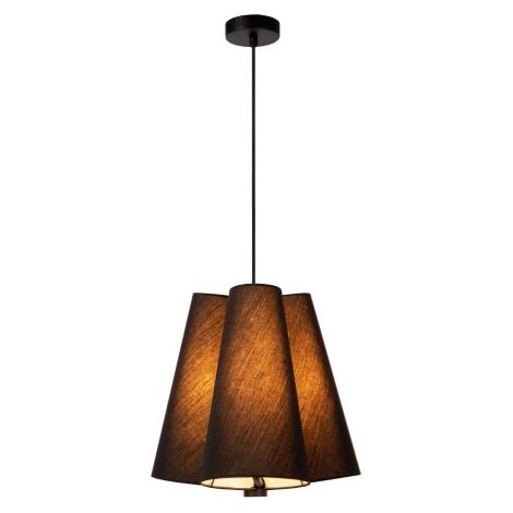 Lampada a sospensione Gregory lino nero E27 Ø34 Lucide