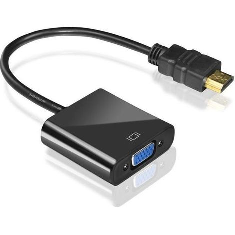 Adaptateur HDMI vers VGA - WOFALO - 20CM - Noir - Connexion HDMI à VGA - Vidéo (1/2)