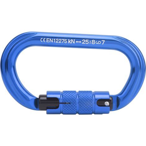 Xinda O-förmiger Karabiner mit Verriegelung, robuste Aluminiumlegierung, zum Klettern, blau (1/5)