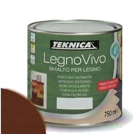 TEKNICA legno vivo smalto all'acqua per legno 750ml in gel vari colori - Colore: TESTA DI MORO